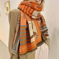 thumbnail image 2 of Bufanda cálida de cachemira de imitación de invierno para mujer, chal de dos caras de dos colores, bufanda larga y cálida, 2 of 5