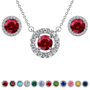 Cate & Chloe Royal January Birthstone 18k White Gold Plated Women Jewelry Set, Swarovski Crystals