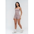 thumbnail image 3 of PISONIC Women 2 Piece Workout Sets Crossover High Waisted Biker Shorts with Pockets Built in Bra Racerback Tank Tops, 3 of 8