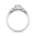thumbnail image 3 of SuperJeweler 1 1/2 Carat Oval Shape Moissanite and Halo Diamond Ring In Sterling Silver For Women, 3 of 6