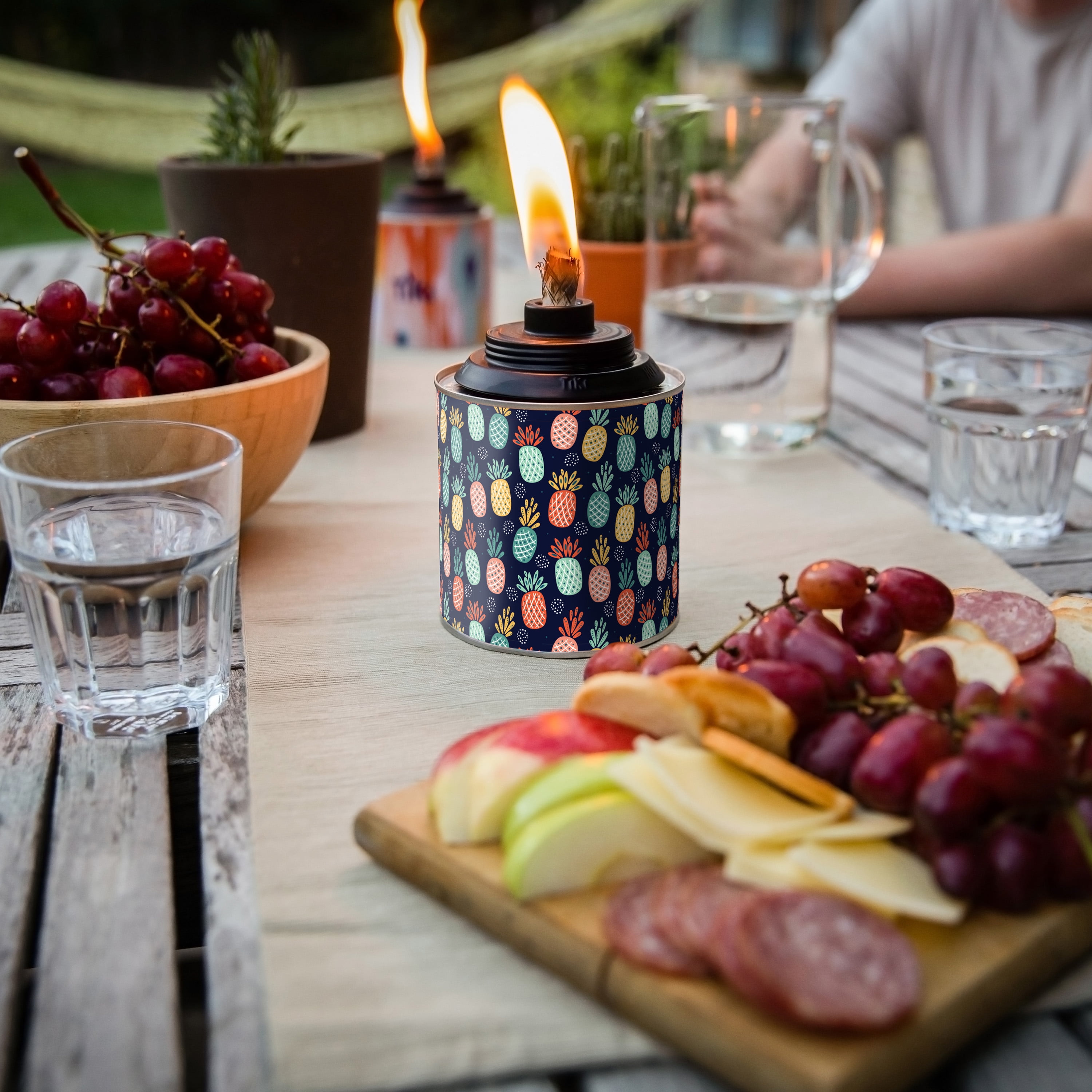 (2 pack) Mainstays Tin Deluxe Table Torch for Outdoor Ambiance