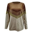 thumbnail image 2 of Vedolay Sweaters for Women Trendy Women's Fall Winter Casual Puff Sleeve Crew Neck Loose Soft Pullover Sweater,Brown XXL, 2 of 3