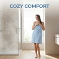 thumbnail image 2 of Unique Bargains Ultra Soft Coral Fleece Fade Resistant Plush Bath Towel Blue 55" x 28", 2 of 8
