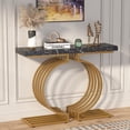 thumbnail image 1 of Tribesigns Modern Console Table with Geometric Base, 40 Inch Comtempory Entryway Sofa Table Narrow Long for Living Room, 1 of 7