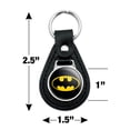 thumbnail image 2 of Black Leather  Batman Classic Bat Shield Logo Keychain, 2 of 5