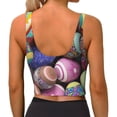 thumbnail image 4 of Goofa Easter Eggs1 Printed Sports Bras for Women, High Impact Running Bra Workout Crop Tank Tops Longline Sports Bra Push up-, 4 of 9