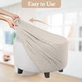 thumbnail image 3 of Lipstore Housse Extensible pour Pouf Pantoufles Pouf Rond pour Salon Repose-Pieds Extensible Beige (Housse Seulement), 3 of 14