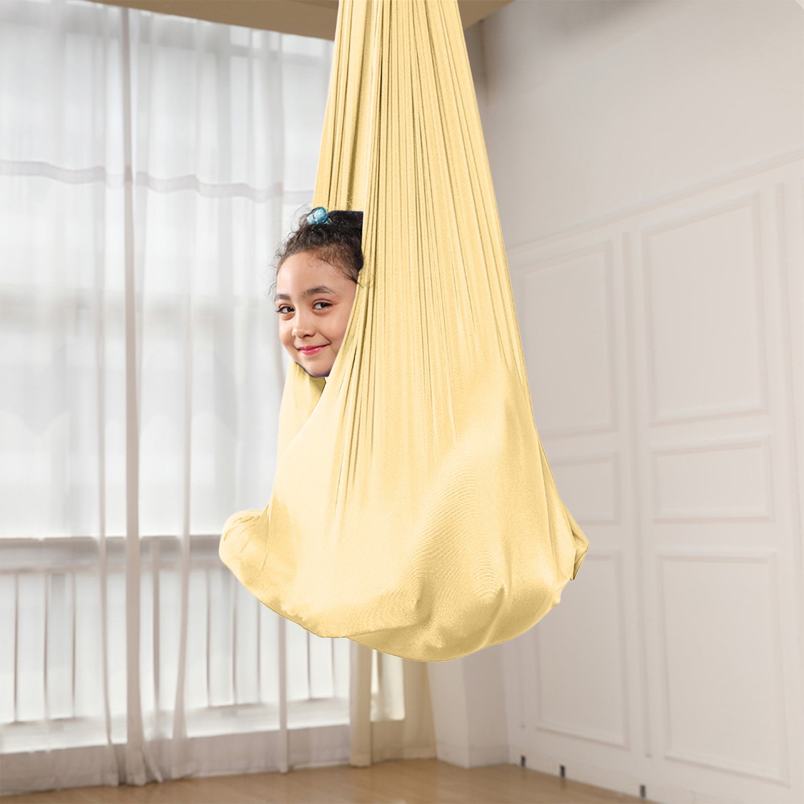 UAYOTSE Children's Full Body Sensory Hammock Breathable and Stretchy Swing for Calmness, Relaxation, and Skill Development in Playtime, Gold