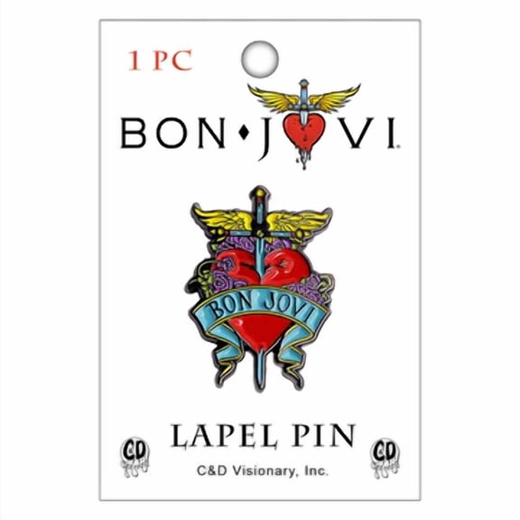 Bon Jovi Dagger Heart 1.25" Lapel Pin
