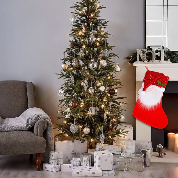 Isvgxsz Christmas Stockings Large Santa Hanging Pendants Xmas Sock Gift Stocking Candy Bags for Party Decoration Family Friends Holiday Decoration Christmas Party Tree Fireplace Art Decor Supply