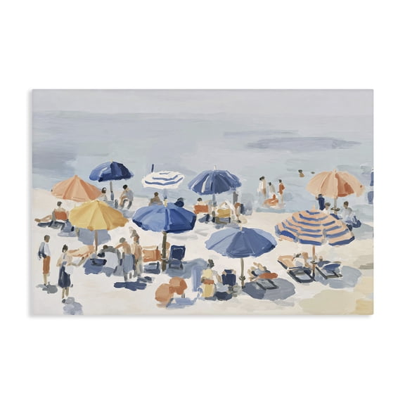 Stupell Industries Contemporary Summer Fun Beach Crowd Canvas Art, 24 x 16, by Jacky Ngan