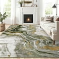 thumbnail image 3 of FairOnly 5'x7'Green Modern Abstract Non Slip Indoor Area Rug Machine Washable Stain Resistant Floor Cover for Bedroom Kitchen Dining Room, 3 of 7