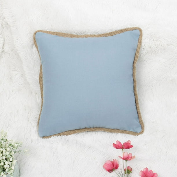 PiccoCasa Farmhouse Burlap Linen Trimmed Tailored Edges Cushion Covers