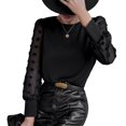 thumbnail image 1 of Guardurnaity Camisa de cuello para mujer, Tops de estilo informal de Color sólido para acampar, ropa de ceremonia para banquete de boda, ropa Prendas para la parte del cuerpo Negro S, 1 of 6