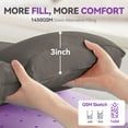 thumbnail image 2 of BDEUS Queen Size Dual Layer 5 inch Memory Foam Mattress Topper, 2 inch Gel Memory Foam and 3 inch Cooling Pillow Top Mattress Pad Cover for Back Pain,Gray, 2 of 11