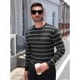 thumbnail image 5 of COOFANDY Men's Striped Crewneck Sweaters Long Sleeve Knit Pullover Lightweight Slim Fit Sweater, 5 of 8