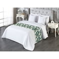 thumbnail image 3 of Floral Bed Runner, Repetitive Rose Pattern on Forest Like Backdrop Vintage Outline Flowers, Decorative Accent Bedding Scarf for Hotels Homes & Guest Rooms, King, Hunter Green and Cream, by Ambesonne, 3 of 3