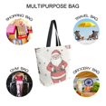 thumbnail image 7 of FORMRS Womens Canvas Tote Bag with Zipper Inner Pocket Shoulder Handbag, Beige Christmas Santa, 7 of 7