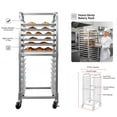 thumbnail image 5 of BeesClover Aluminum Bakery Rack, Commercial Kitchen Bun Pan Sheet Pan Rack, Mobile Bakers Trolley with Storage Cooling Racks and Lockable Casters for Kitchen & Bakery, 5 of 5