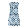 thumbnail image 5 of gakvbuo Summer Dresses for Women Crewneck Knee-Length A-Line Dresses Boho Floral Sundress Sleeveless Tshirt Dress Pockets Casual Loose Swing Tank Dress Beach Cover Up, 5 of 5
