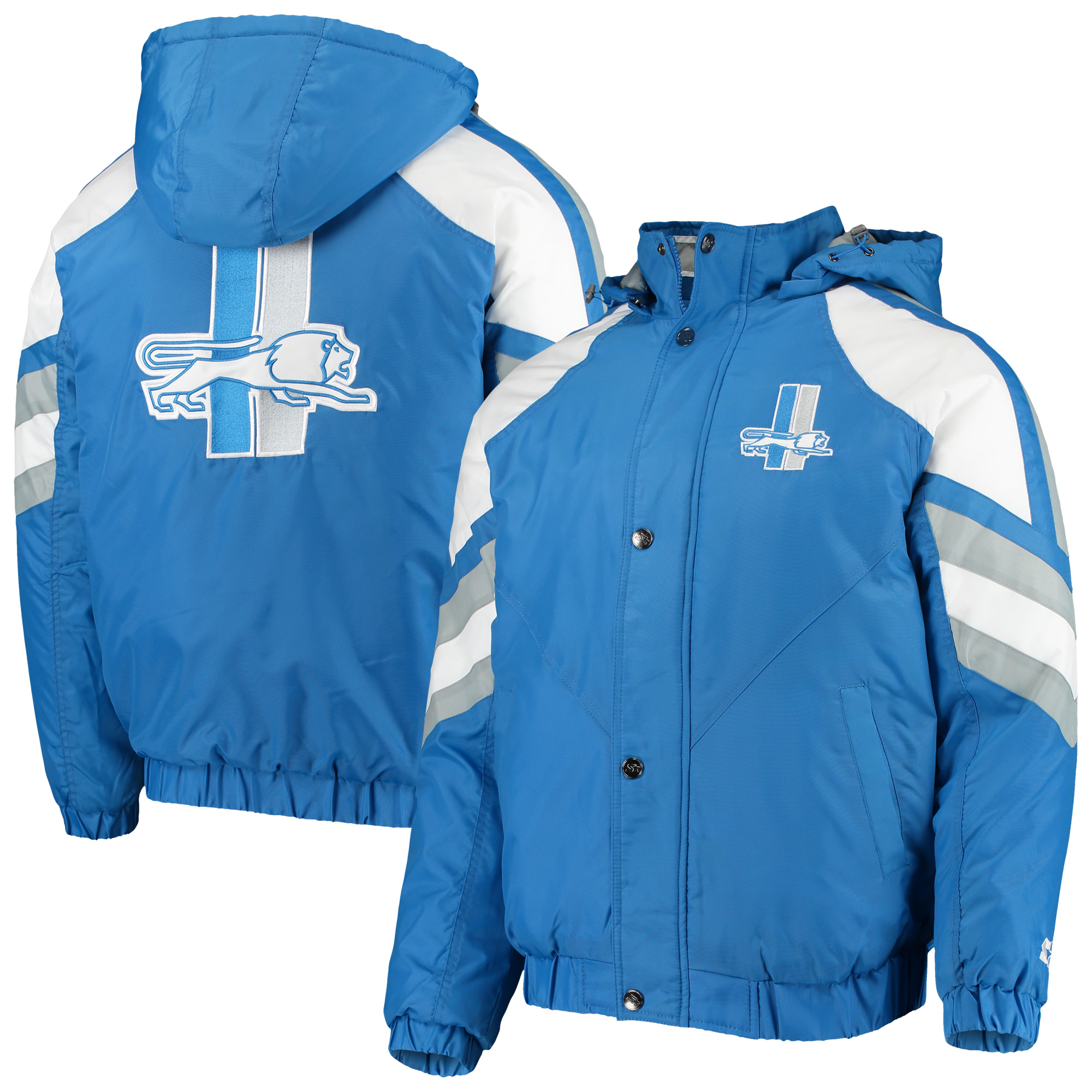 Detroit Lions Starter Throwback Pro Raglan FullZip Jacket Blue