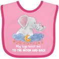 thumbnail image 3 of Inktastic My Gigi Loves Me to the Moon and Back Elephant Family Boys or Girls Baby Bib, 3 of 4