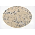 thumbnail image 2 of Unique Loom Collection Botanique Abstraite Picturale Transition Tapis Rond Flatweave Intérieur et Extérieur, 6 Pieds, Beige / Bleu Marine, 2 of 2