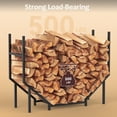 thumbnail image 2 of Firewood Rack Outdoor 3.2ft Heavy Duty Fire Wood Storage Racks for Indoor Upgraded Metal Log Holder for Firewood Fireplace Wood Pile Storage Stacker Organizer, 2 of 9