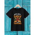 thumbnail image 1 of Youngsters' Thanksgiving Turkey & Letter Print T-Shirt - Ultra Soft, Breathable Cotton, Moisture-Wicking Casual Tee For Boys And Girls, 1 of 6