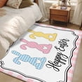 thumbnail image 4 of Colorful Rabbits Area Rugs 3'x5', Washable Small Throw Rugs for Living Room Bedroom, Happy Easter Cartoon Animal Pink Plaid Indoor Outdoor Rug Non-Slip Low Pile Carpet Runner Reversible Floor Mats, 4 of 8