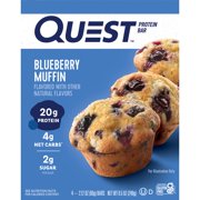 Pack of 2 Quest 20g Protein Bars - Blueberry Muffin, 4 ct (Package May Vary)