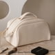 thumbnail image 5 of Bolsa de cosméticos bolsa de maquillaje de gran capacidad bolsa de maquillaje de doble cremallera bolsa de baño de viaje portátil blanca, 5 of 10
