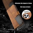 thumbnail image 4 of Vintage Wallet Case for iPhone 16 Pro, Premium PU Leather RFID Blocking Card Holder Lanyard Magnetic Closure Kickstand Phone Cover for iPhone 16 Pro, Brown, 4 of 9