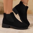thumbnail image 6 of BRGZLK Chelsea Ankle Boots for Women Classic Versatile Slip-On Low Chunky Heel Comfortable Short Booties Easy On Commute Work Shoes with Side Zipper Black 39, 6 of 8