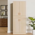 thumbnail image 6 of Cozy Castle Kitchen Pantry Storage Cabinet 71" Tall 4 Doors Wood Freestanding Cupboard with Sliding Drawer and 2 Adjustable Shelves for Dining Room Living Room, Laundry, Bathroom,, 6 of 6