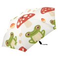 thumbnail image 2 of Frogs Mushrooms Cartoon Cute All Weather Umbrella Triple Folding Parasol 6 Ribs UV Protection Portable, 2 of 8