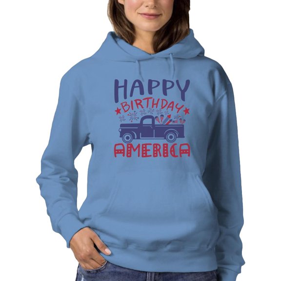 Happy Birthday America! Hoodie Women -Image by Shutterstock, Female Large