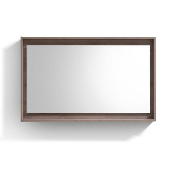 Kubebath KUBE 48" Framed Mirror With Shelve - Butternut  Finish
