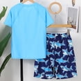 thumbnail image 6 of Ticikt Boys Rash Guard Set - 2 Piece UPF+ Quick Dry Short Sleeve Swim Shirt and Swim Trunks for Boys,Color:Blue,13-14 Years, 6 of 8