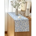 thumbnail image 5 of Table Runner 72 Inches Long for Kitchen Dining, Blue Spring Floral Dresser Scarf Farmhouse, Dining Table Decorations for Wedding/Parties, Flowers Leaves Pastoral Botanical 13 x 72 In, 5 of 8