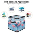 thumbnail image 2 of Flamingo Large Capacity Foldable Storage Container Basket with Handle, 10.8"x10.5"x10.6" Storage Box Bin, 2 of 6