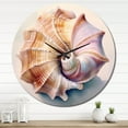 thumbnail image 2 of Designart "Seashell on the Coast II" Animals Oversized Wall Clock, 2 of 5