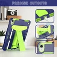 thumbnail image 3 of Decase Case for Apple iPad 10th Generation 10.9-inch,Shockproof Rubber Heavy Duty Rugged 3-Layer Protetion Kickstand Armor Cover with Pencil Holder, Navy+Green, 3 of 5