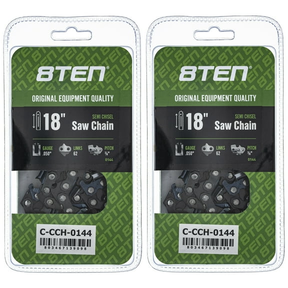 Semi Chisel Chainsaw Chain 18 inch .050 3/8 62DL for Husqvarna Stihl Echo 2 Pack 810-CCC2366H