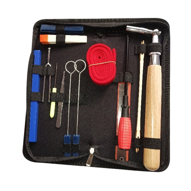 Ensemble d'Outils Tuner Kit Tuner Piano Professionnel Outil Tuning Piano Poignée en Bois Fixe Clé Tuning avec Sac