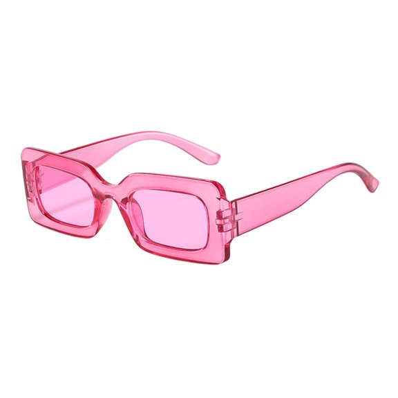 Trendy Driving Glasses Protection Eyewear, Sun Glasses Women Men Rectangle Sunglasses for Girls Ladies, Shopping, Party, Travel, Vacation Rose Red