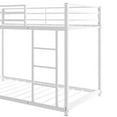 thumbnail image 4 of Twin Over Twin Metal Bunk Bed, Heavy Duty Low Bunk Bed with Safety Guard Rails and Ladder (White), 4 of 6