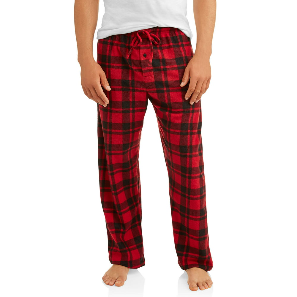 Hanes - Hanes Mens Micro Fleece Pant, XL, Red Plaid - Walmart.com ...