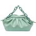 thumbnail image 2 of Bolso de hombro plisado de PU suave para mujer, bolso de mano de día con cadena, bolso sólido (verde) Tmvgtek Para estrenar, 2 of 8