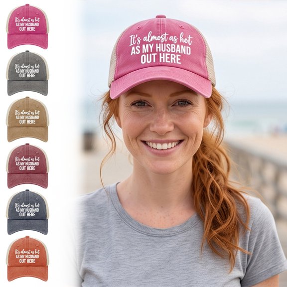 Funny Slogan Washed Cotton Baseball Cap Vintage Casual Dad Hat for Women Outdoor Travel Daily Wear - 4.92" Brim Pink